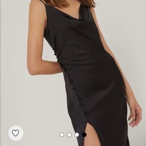 NWT Nasty Gal black satin dress
